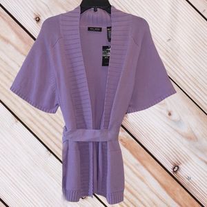 Axcess Short Sleeve Belted Long Cardigan